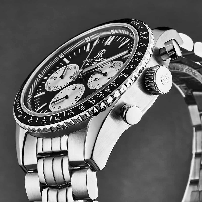 Revue Thommen Aviator Men's Black Stainless Steel Chronograph Automatic Watch 17000.6134