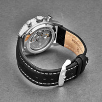 Revue Thommen Aviator Men's Silver Leather Chronograph Automatic Watch 17000.6532