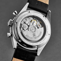 Revue Thommen Aviator Men's Silver Leather Chronograph Automatic Watch 17000.6532
