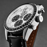 Revue Thommen Aviator Men's Silver Leather Chronograph Automatic Watch 17000.6532