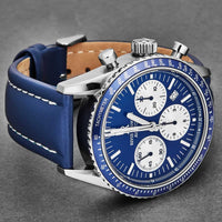 Revue Thommen Aviator Men's Blue Leather Chronograph Automatic Watch 17000.6535