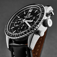 Revue Thommen Aviator Men's Black Leather Strap Chronograph Automatic Watch 17000.6537