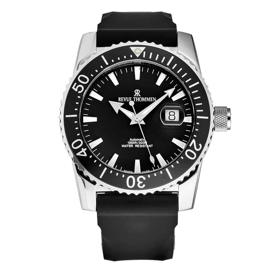 Revue Thommen Diver Automatic Black Silicone Strap Men's Watch 17030.2537