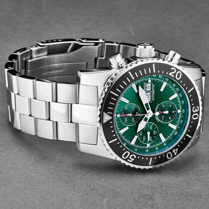 Revue Thommen Diver Men's Green Stainless Steel Automatic Chronograph Watch 17030.6122
