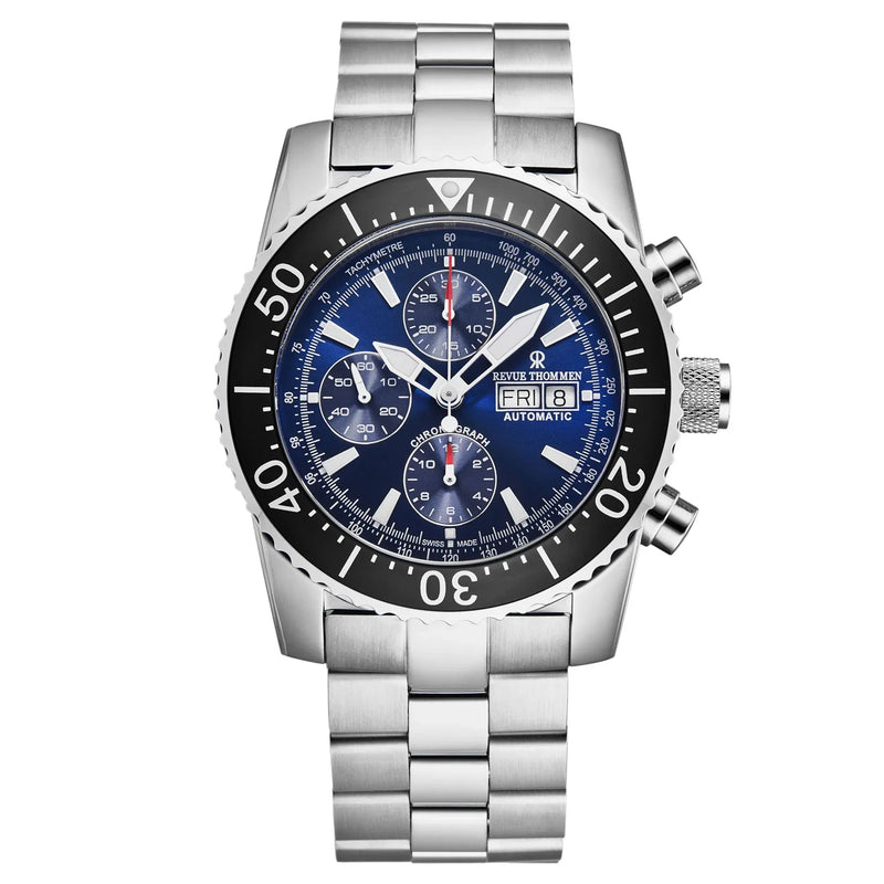 Revue Thommen Diver Men's Blue Stainless Steel Automatic Chronograph Watch 17030.6123