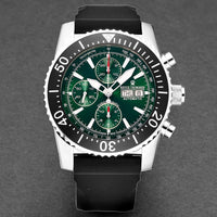 Revue Thommen Airspeed Men's Green Rubber Strap Chronograph Automatic Watch 17030.6522