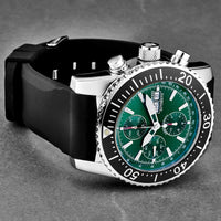 Revue Thommen Airspeed Men's Green Rubber Strap Chronograph Automatic Watch 17030.6522