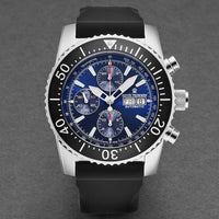 Revue Thommen Diver Men's Blue Rubber Strap Chronograph Automatic Watch 17030.6523