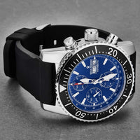 Revue Thommen Diver Men's Blue Rubber Strap Chronograph Automatic Watch 17030.6523