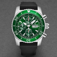 Revue Thommen Diver Men's Green Rubber Strap Chronograph Automatic Watch 17030.6532