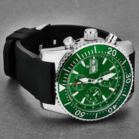 Revue Thommen Diver Men's Green Rubber Strap Chronograph Automatic Watch 17030.6532