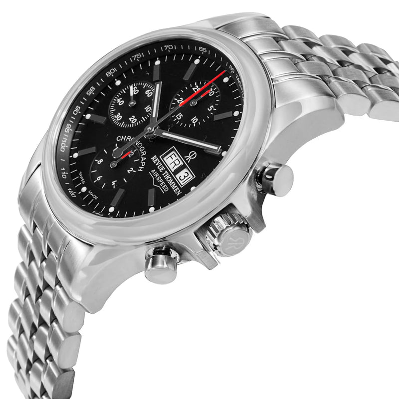 Revue Thommen Pilot Men's Black Stainless Steel Automatic Chronograph Watch 17081.6134