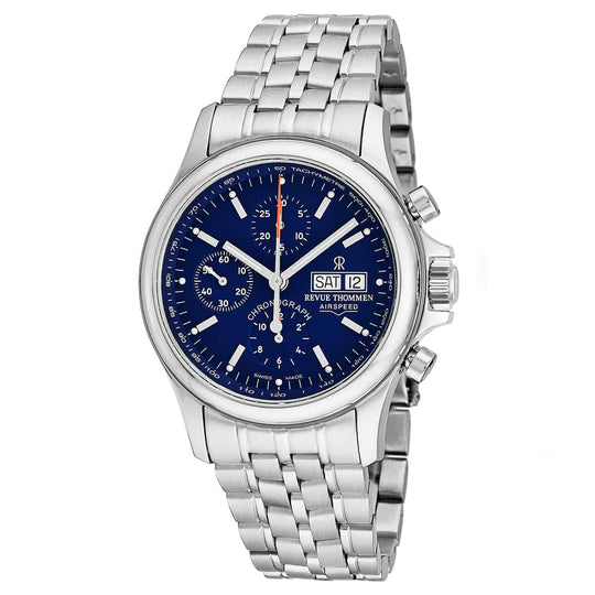 Revue Thommen Pilot Men's Blue Stainless Steel Automatic Chronograph Watch 17081.6135