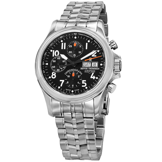 Revue Thommen Pilot Men's Black Stainless Steel Automatic Chronograph Watch 17081.6137