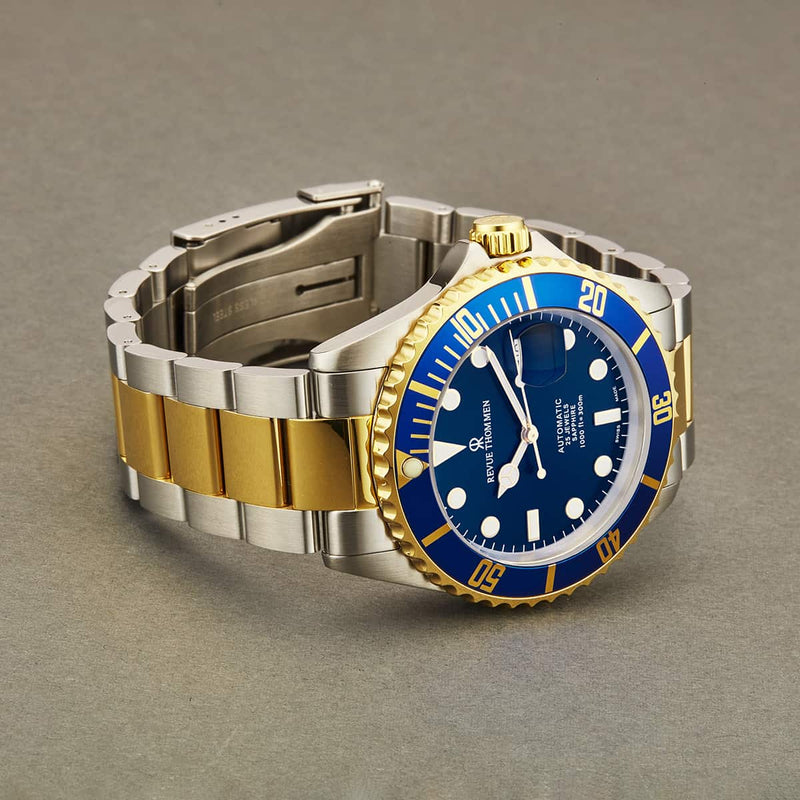 Revue Thommen Diver Men's Blue Dial Two-Tone Stainless Steel Automatic Watch 17571.2145