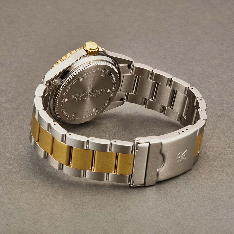 Revue Thommen Diver Men's Black Dial Two-Tone Stainless Steel Automatic Watch 17571.2147