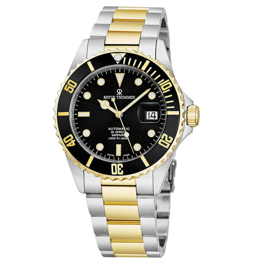 Revue Thommen Diver Men's Black Dial Two-Tone Stainless Steel Automatic Watch 17571.2147