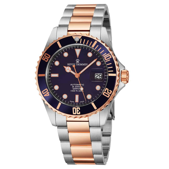Revue Thommen Diver Men's Blue Dial Two-Tone Stainless Steel Automatic Watch 17571.2155
