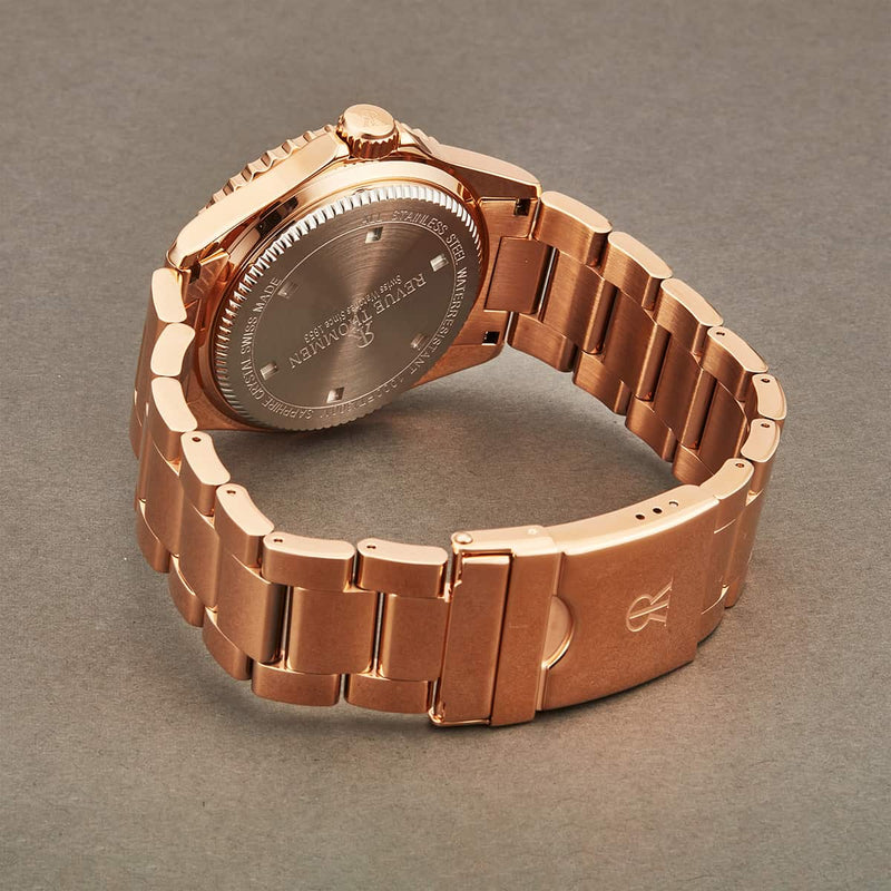 Revue Thommen Diver Men's Blue Dial Rose Gold Stainless Steel Automatic Watch 17571.2165