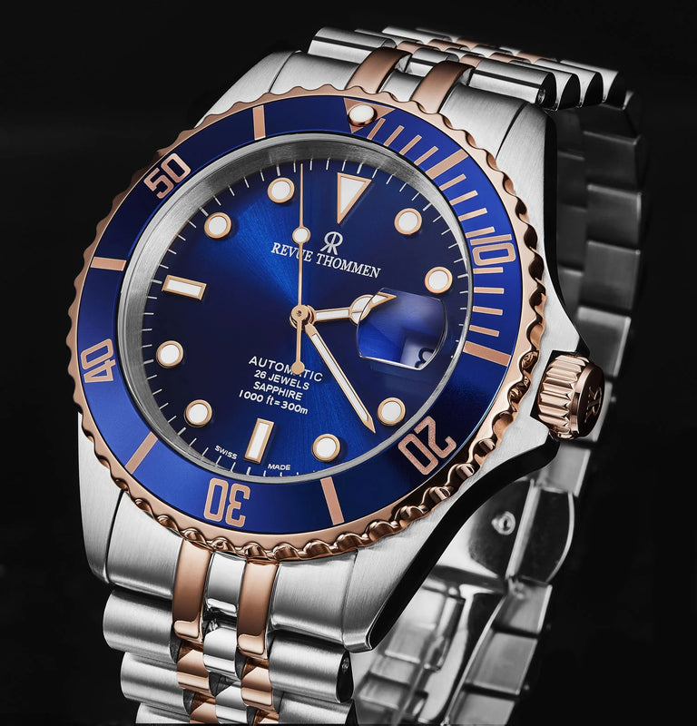 Revue Thommen Men's Diver Blue Two-Tone Stainless Steel Automatic Watch 17571.2255