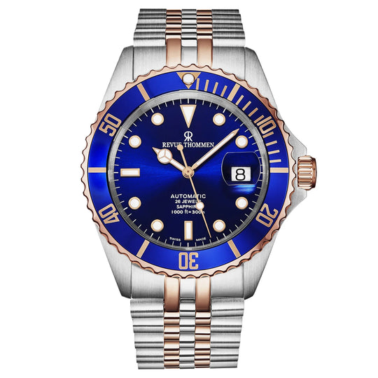 Revue Thommen Men's Diver Blue Two-Tone Stainless Steel Automatic Watch 17571.2255