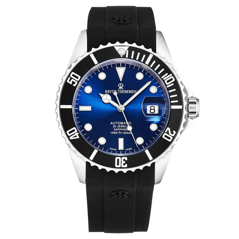 Revue Thommen Diver Men's Blue Rubber Strap Swiss Automatic Watch 17571.2823
