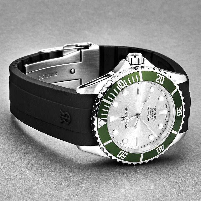 Revue Thommen Diver Men’s 42mm Silver Green Automatic Watch 17571.2824