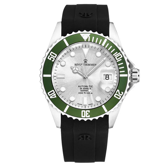 Revue Thommen Diver Men’s 42mm Silver Green Automatic Watch 17571.2824