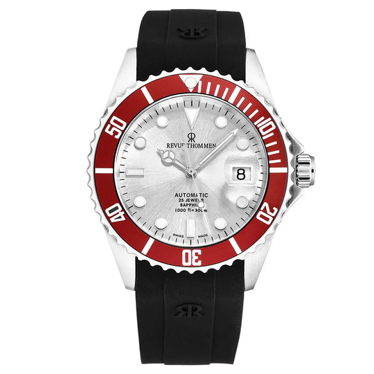 Revue Thommen Diver Men's Silver Red Automatic Watch 17571.2826