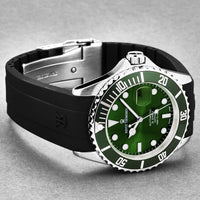 Revue Thommen Diver Men's Green Rubber Strap Swiss Automatic Watch 17571.2829