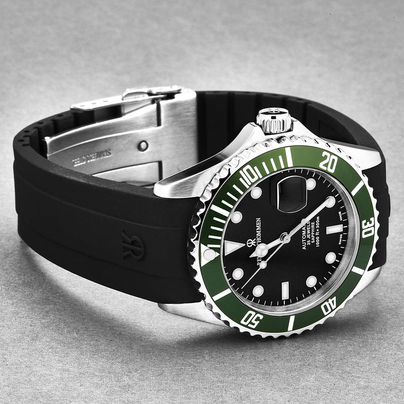 Revue Thommen Diver Men's 42mm Automatic Black Rubber Strap Watch 17571.2834
