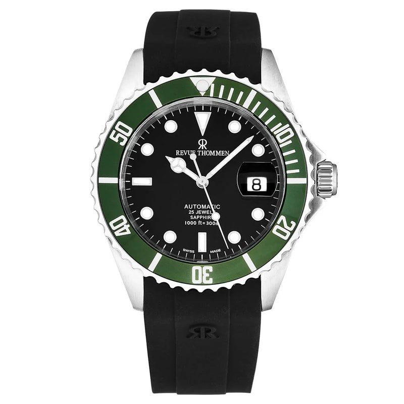 Revue Thommen Diver Men's 42mm Automatic Black Rubber Strap Watch 17571.2834