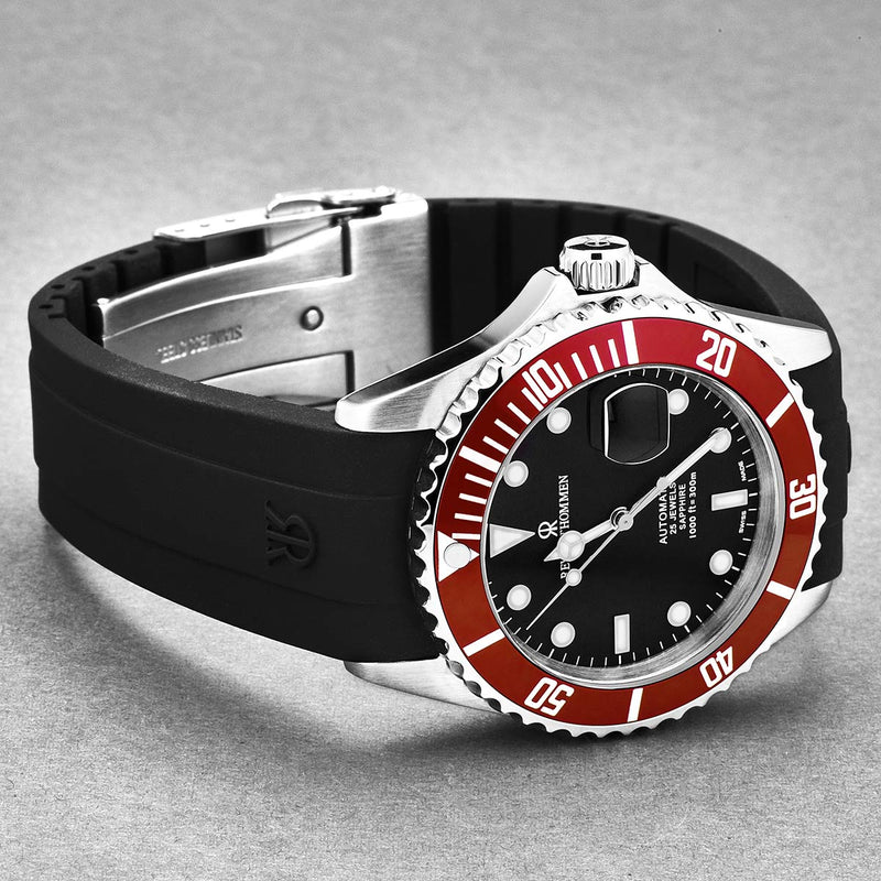 Revue Thommen Diver Black Red Automatic Men's Watch 17571.2836