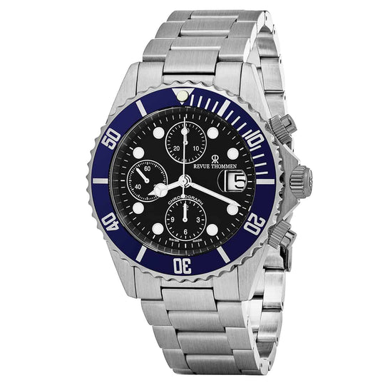 Revue Thommen Diver Men's Black Chronograph Stainless Steel Automatic Watch 17571.6135