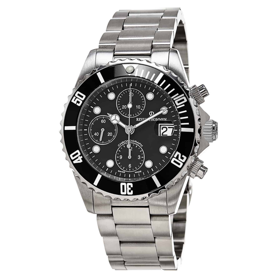 Revue Thommen Diver Men's Black Chronograph Stainless Steel Automatic Watch 17571.6137
