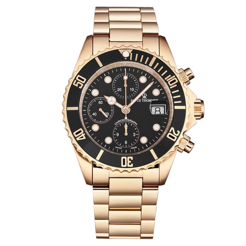 Revue Thommen Diver Men's Black Chronograph Automatic Watch 17571.6167