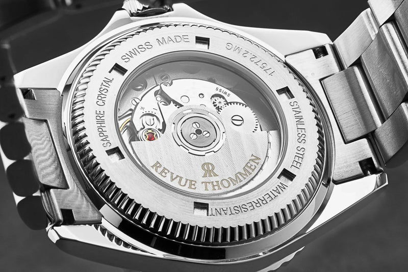 Revue Thommen Diver Men's Black Dial Black and Blue Bezel GMT Automatic Watch 17572.2133