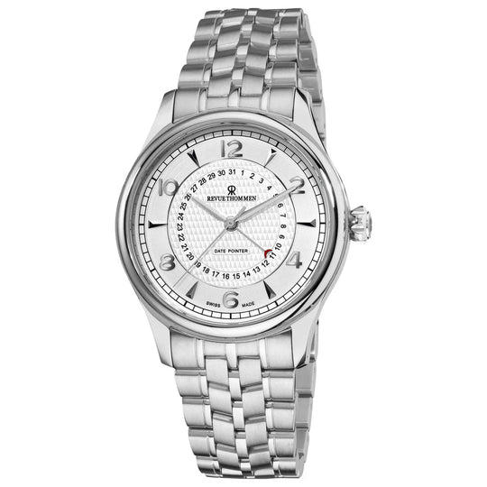 Revue Thommen XLarge Silver Date Pointer Automatic Men's Watch 10012.2132