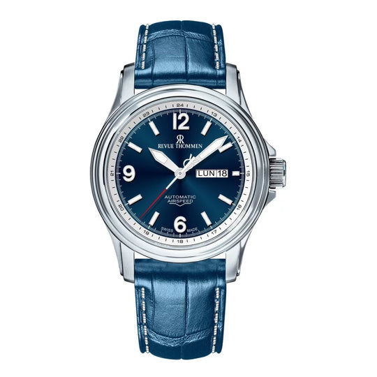 Revue Thommen Men's Airspeed Blue Leather Strap Automatic Watch 16040.2335