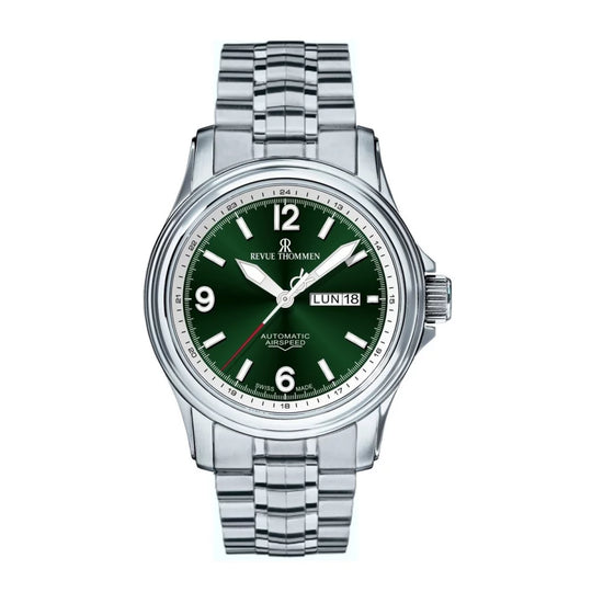 Revue Thommen Men's Airspeed Green Stainless Steel Automatic Watch 16040.2434