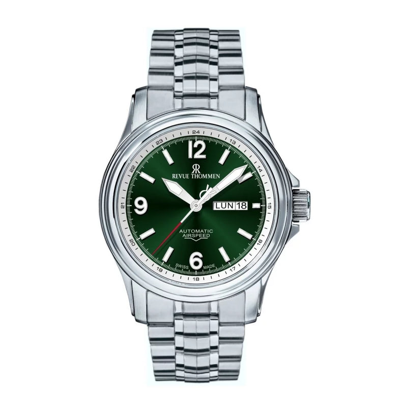 Revue Thommen Men's Airspeed Green Stainless Steel Automatic Watch 16040.2434
