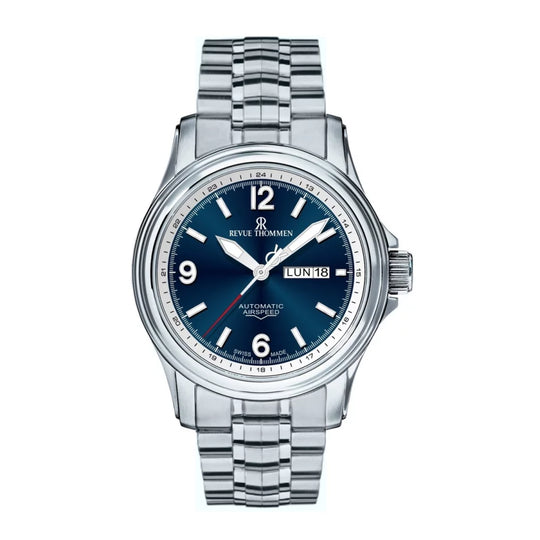 Revue Thommen Men's Airspeed Blue Stainless Steel Automatic Watch 16040.2435