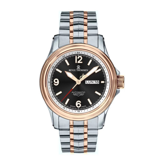 Revue Thommen Men's Airspeed XL Automatic Bicolour Black Stainless Steel Watch 16040.2457
