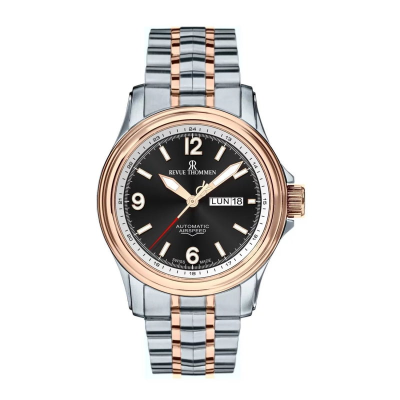 Revue Thommen Men's Airspeed XL Automatic Bicolour Black Stainless Steel Watch 16040.2457