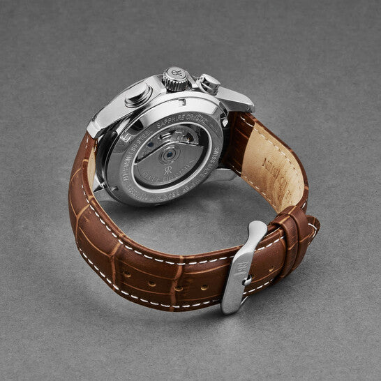 Revue Thommen Men's Airspeed Chronograph Silver Brown Leather Automatic Watch 16041.6332