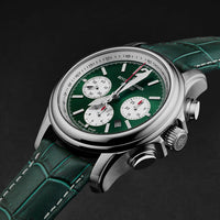 Revue Thommen Men's Airspeed Chronograph Green Leather Automatic Watch 16041.6334