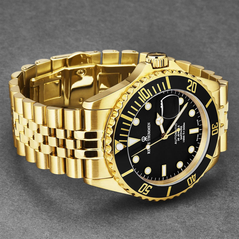 Revue Thommen Men's Diver Black Gold Automatic Watch 17571.2217