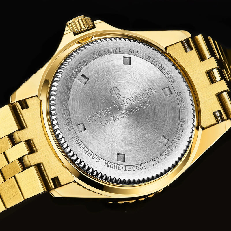 Revue Thommen Men's Diver Black Gold Automatic Watch 17571.2217