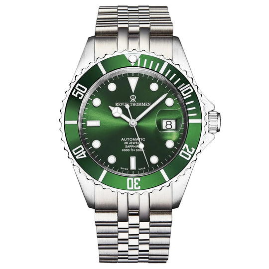Revue Thommen Men's Diver Stainless Steel 42mm Green Automatic Watch 17571.2229