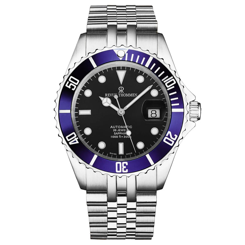 Revue Thommen Diver Men’s Stainless Steel Black Blue Automatic Watch 17571.2235